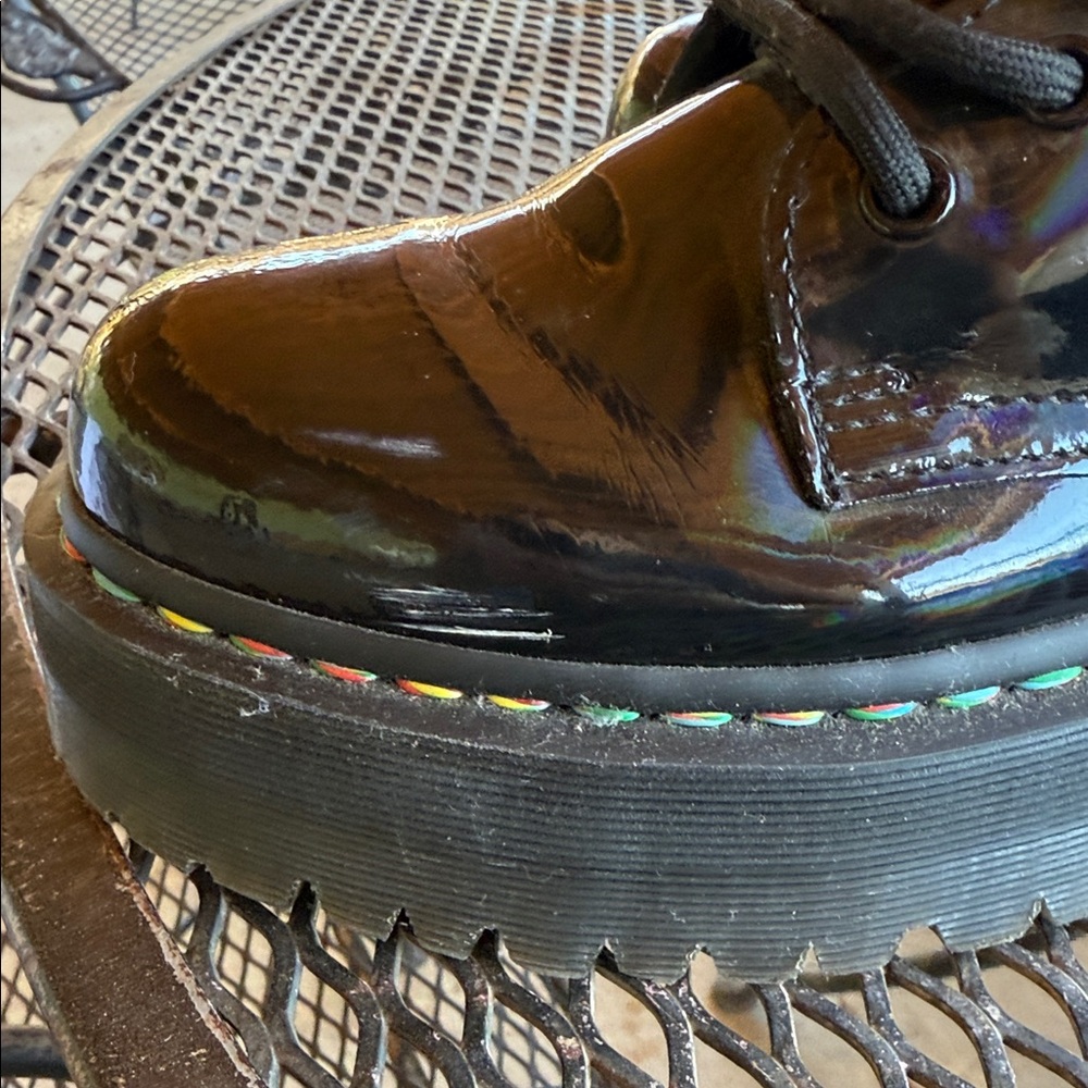 Dr. Martens Shiny Black Lace-Up Boots Jadon Hi - Picture 4 of 9